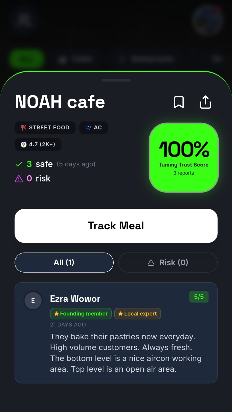 Traveller check-in at NOAH cafe